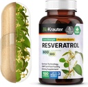 BIO KRAUTER Resveratrol Dodatne kapsule 600 mg - 100 Count - naravni antioksidant Vir - 98% Pure Trans Resveratrol Powder - Vegan