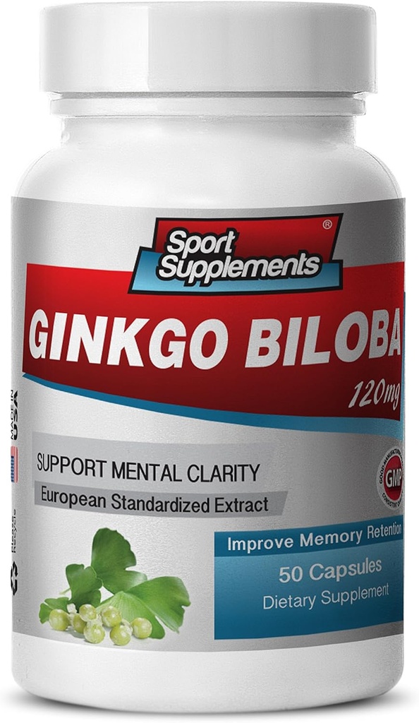 記憶および焦点のための頭脳の補足- Ginkgo BILOBA 120MG - Gingkoのbilobaの植物、大人のための焦点の補足、Gingkoのbilobaの補足、Ginkoのbilobaの丸薬の自然な、記憶補足- 1B 60の帽子