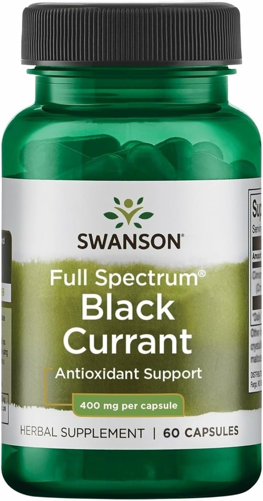 Swanson Currant noir plein spectre 400 Milligrammes 60 Capsules