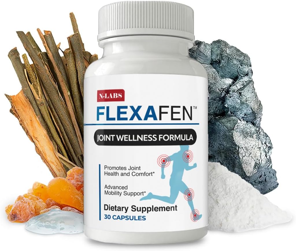 N-Labs Flexafen Joint Support Supplement – Gemeinsame Gesundheitsunterstützung mit MSM, Collagen Typ 2, Hyaluronsäure, Boron & White Willow Bark – Unterstützt Gelenkkomfort, Flexibilität & Mobilität – 30 Kapseln
