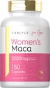 Carlyle Maca Root Capsules für Damen 3200mg | 150 Count | Non-GMO, Gluten Free Supplement | für sie