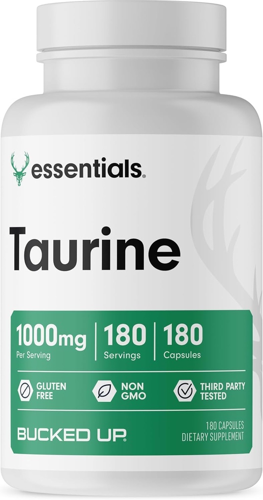 Bucked Up Taurine (1000 MG), Essentials (180 Serve, 180 capsule)