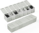 Weekly Small Pill Organizer, 7 Tage Pille Case, Tägliche Vitamin Case Medicine Box, Pillen-Container für Medizin ergänzt Fischöl(2Pcs,Grey)