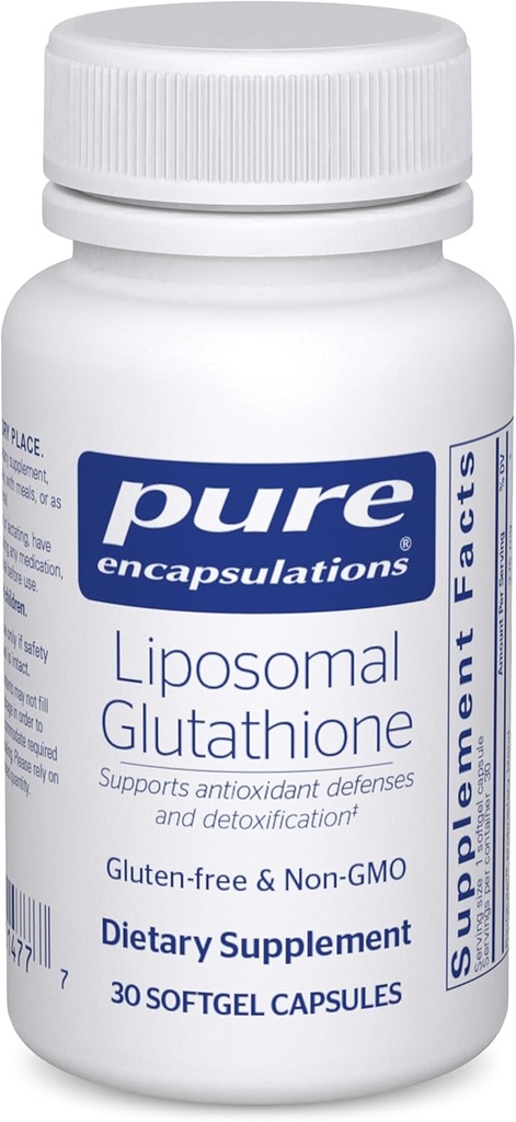 纯封装 Liposomal Glutathione - 免疫支持和肝脏解毒* - 抗氧化剂保护 - 与Setria Glutathione - 非GMO - 30 Softgel Capsules