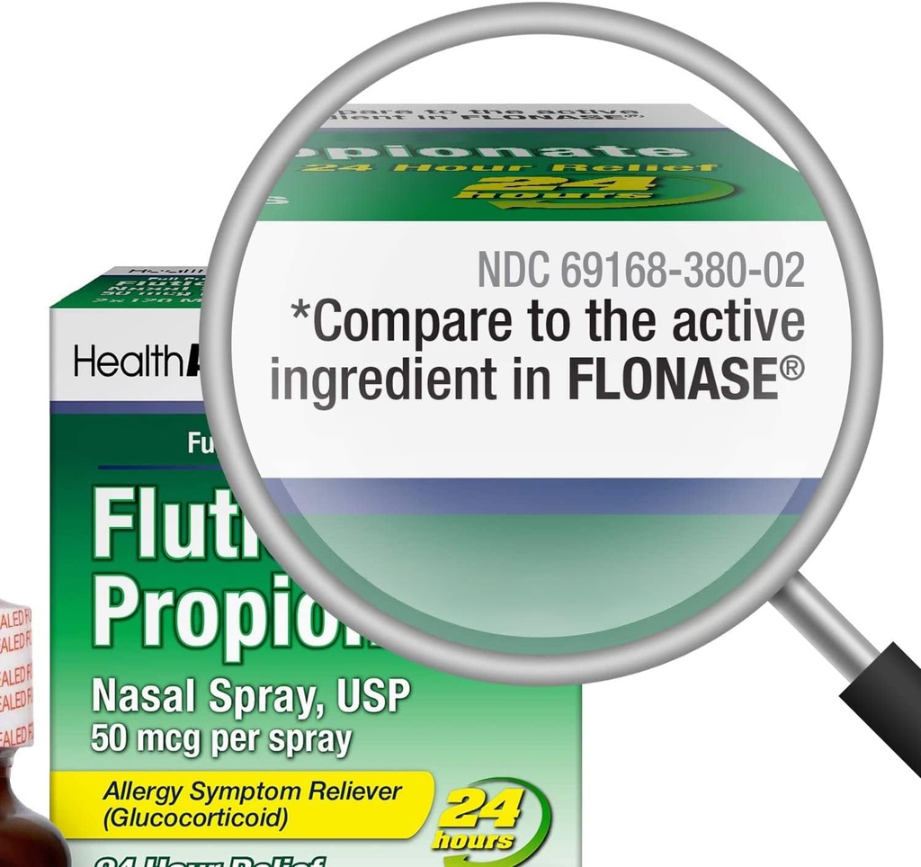 HealthA2Z® Fluticasone Propionate Nasal Sprays | Allery Relief Spray | Runny Nose | Nasal Congestion | Sneezing | Itchy Watery Eyes | 24 Hour Allergy Relief | (2 упаковки)