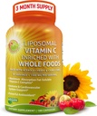 Liposomal Vitamin C Capsules - 1500 mg - Organik Acerola Cherries & Camu Camu, Yüksek Potency C Liposomal - Immune Support Supplement, Geliştirilmiş Absiyon & Bioavailability - 180 Count