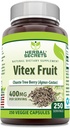 허브 비밀 Vitex 과일 400 mg 250 Veggie 캡슐 보충 | Non-GMO | 글루텐 무료 | 미국에서 제작