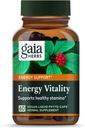 Gaia Herbs Enerxía Vitalidade - Suplemento de apoio enerxético para manter niveis de enerxía saudables e estrés - con Ginkgo, Ginseng, té verde e nettle* - 60 Vegan Liquid Phyto-Capsules (20-Day Supply)