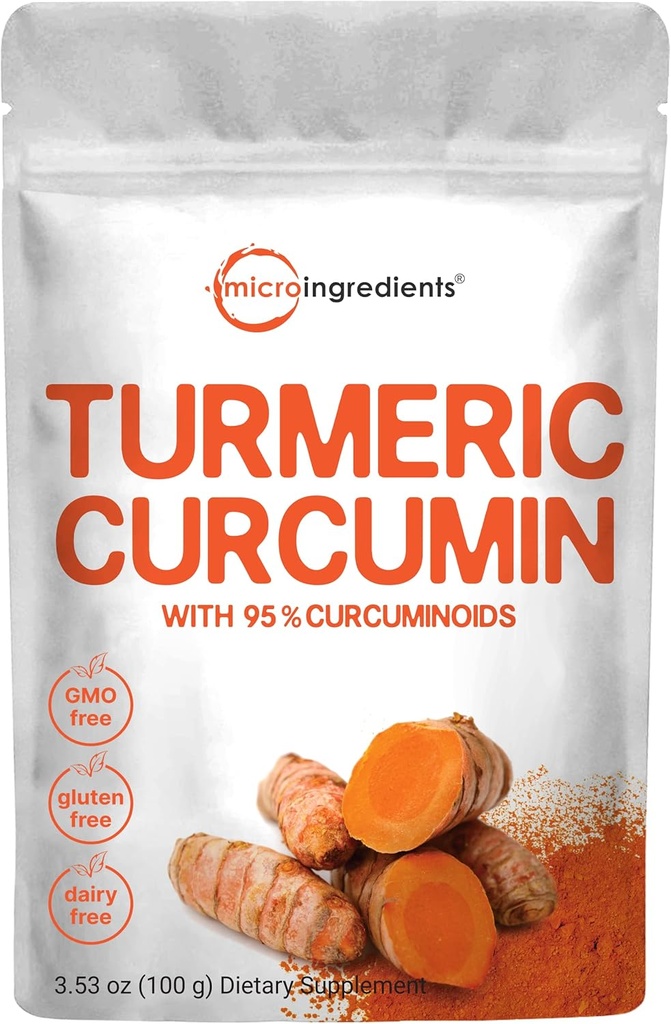 Kurkuminoidok 95% -a (természetes kurkuminoidok és kurkuma kiegészítők), 100 gramm, Rich in Antioxidants for Joint & Immune Support, No GMO, Vegan Friendly, India Origin