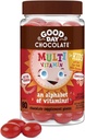 Buona giornata Cioccolato Multivitamina completa per bambini, Supplemento giornaliero di vitamine A, B6, B12, C, D, E, Folate e Biotin, 2g di zucchero, commercio equo e non OGM Cioccolato, 80 pezzi