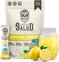 Salud 2-in-1 hydrotion Packets + Immunity Electrolytes אבקת, Lemonade - Agua Fresca Mix, Elderberry, חלב וסוי חינם, non-GMO, Gluten Free, טבעוני, Low Calorie, 1g Sugar (15 משרתים)