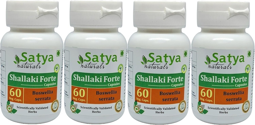Cápsulas de Shallaki Forte 500 mg. 60 Veg. Cápsula de Shallaki (Boswellia Serrata) Extrair Cápsulas para Homens e Mulheres