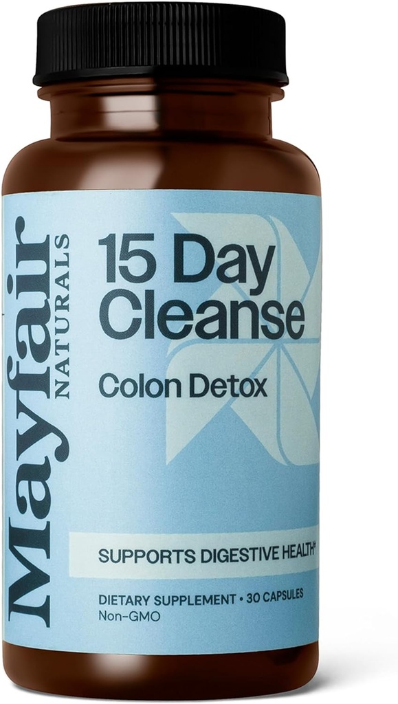 15 Day Cleanse Colon Detox, Dietary Supplement, 30 Kapsule, Natural Laxative pre Zápcha a Tráviace zdravotné doplnky