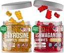 L-tyrosin Gummies + Ashwagandha Gummies - L-tyrosin Supplement og Ashwagandha Supplements Bundle - Ashwaganda, L-tyrosin for barn og voksne - 60 Ashwa Gummies, 60 L-tyrosin Focus Gummies