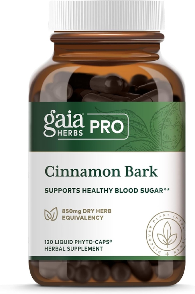 Gaia Herbs Pro Cinnamon Bark - Підтримує здоровий метаболізм - Органік, Vegan, Soy-Free & Gluten-Free - 120 Рідкі фіто-Caps (120 Сервінги)