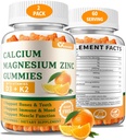 (2 Pack) Calcium Magnesium Zink Gummies med vitamin D3 & K2 - Sugar Free Calcium Gummies för kvinnor och män - Bone & Immune Support - Non-GMO, Gluten-Free, Orange smaksatt - 120 greve
