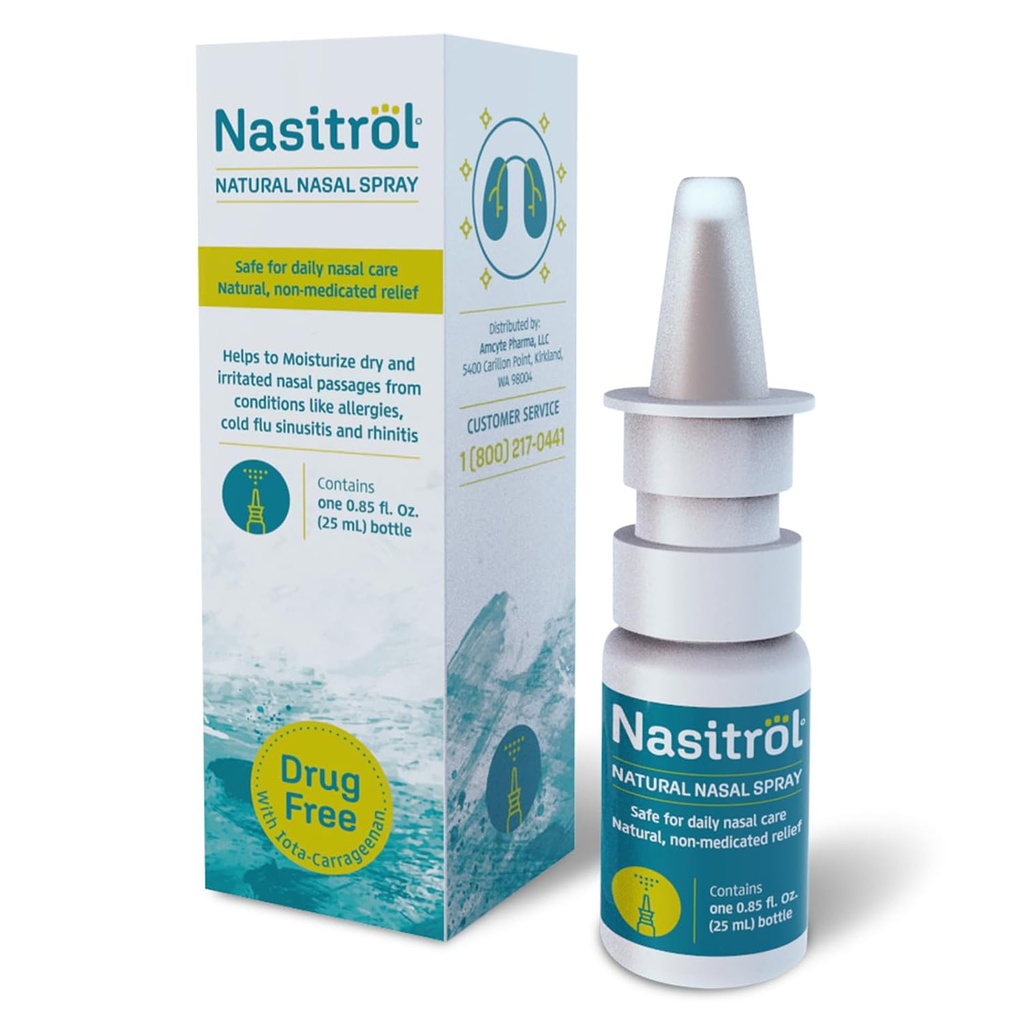 Natural Nasal Spray - All-Natural Saline Mist for Congestion and Daily Nose Care - Nasal Spray Essential for Cold and Flu Season - Instant Relief for Adults and Childrens - 25 mL Bottle
