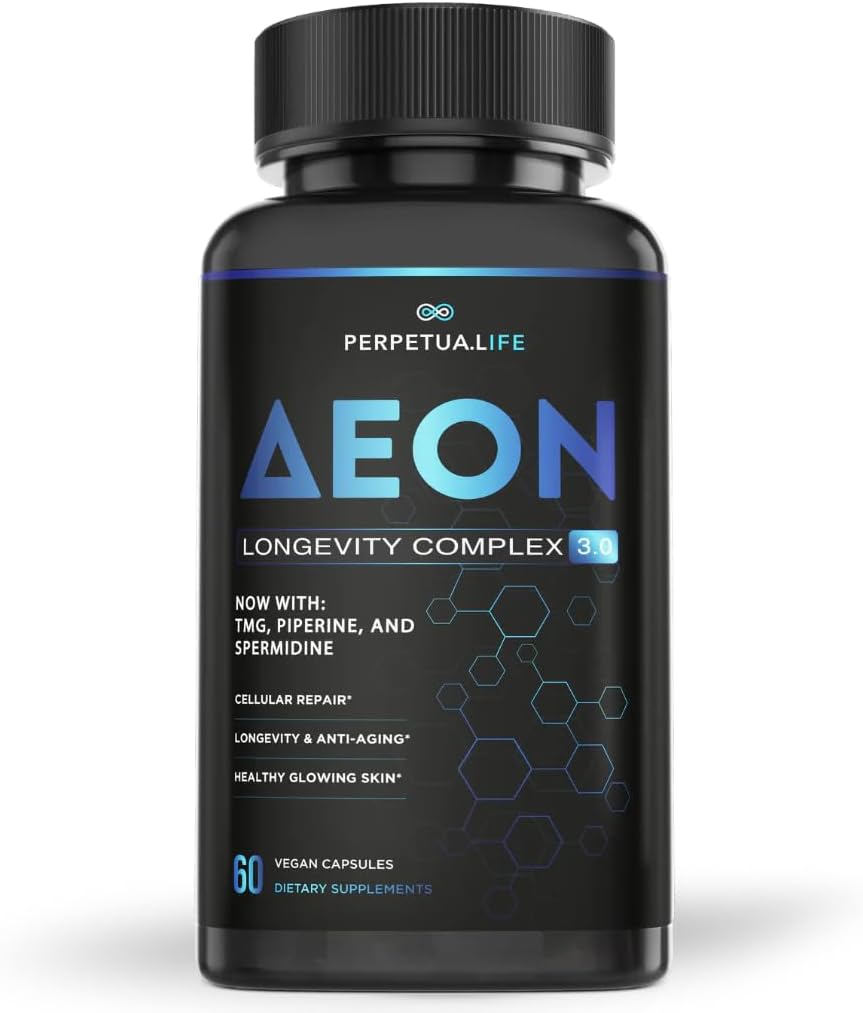 NAD lipossomal AEON+ Complexo de Longevidade, com NAD+, NR, Resveratrol, Quercetin, Fisetin, L Theanina, TMG, EGCG, Spermidina, Astragalus, Suplemento Antienvelhecimento, Vegan, 60 Cápsulas