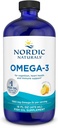 Nordic Omega-3, Lemon Flavor - 16 oz - 1560 mg Omega-3 - Fish Oil - EPA & DHA - Imune Dukungan, Otak & Heart Kesehatan, Optimal Wellness - Non-GMO - 96 Servings