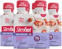 SlimFast Advanced Nutrition Meal Replacement Protein Shake - Klar til å drikke, rosa, jordbær og krem, 4 flasker (pakke med 3)