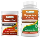 Best Naturals Inositol Powder 1 Lb & Magnesium Glycinate 425 mg