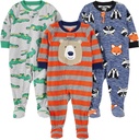 Simple Joys by Carter's Toddlers and Baby Boys' Loose-Fit Flame Resistant Fleece Footed pyjama's, Pack of 3