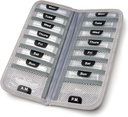 AM /PM Bi-Folding Pill מארגנת + תוספת מקרה עבור OTC רפואה, Prescription + ויטמינים - 14 שכותרתו יום שני Slide Lock Pouches, Grey Travel Pill Case