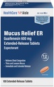 HealthCareAisle Guaifenesin 600 mg Extended Release - 100 tabletter - Mucus Relief Expectorant for Chest Congestion Relief