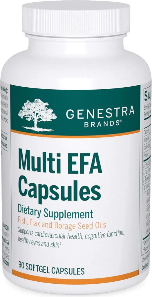 Genestra Brands Multi EFA Capsules - уникална смес от риба, лен и масло от семена от пореч - 90 Softgel капсули