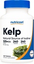 Nutricost Kelp Tablets, 325mcg af jod, 240 Tablets - Non- GMO, Gluten Free