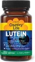 Country Life Lutein 20 mg Suplemento - Certificado sem glúten - Apoio à saúde ocular com Lutein e Zeaxantina - Reduz a tensão ocular de telas - Sem levedura, milho, trigo, leite - 60 Softgels