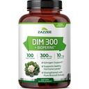 Zazzee DIM 300 mg Per Capsule, 100 Count, Plus 10 mg BioPerine, Estrogen Balance, Hormonal Acne, Menopause Support, Hormonal Balance, Diindolylmethane, Vegan, All-Natural, Non-GMO, Made in The USA