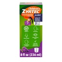Children's Zyrtec Liquid, Kid's Antihistamine Syrup, Dye-, Sugar-, and Alcohol-Free, Pleasant Grape Flavor, Contains Cetirizine HCl Suitable for Ages 2 Years and Up, 8 fl oz Bottle