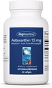 Allergi Forskningsgruppe Astaxanthin 12mg Supplement - fra organisk mikroalgae, Eye Health, AstaZine Astaxanthin, Naturlig antioksidant, Hud helse, Hjernefunksjonsstøtte, Softgels - 60 Grev