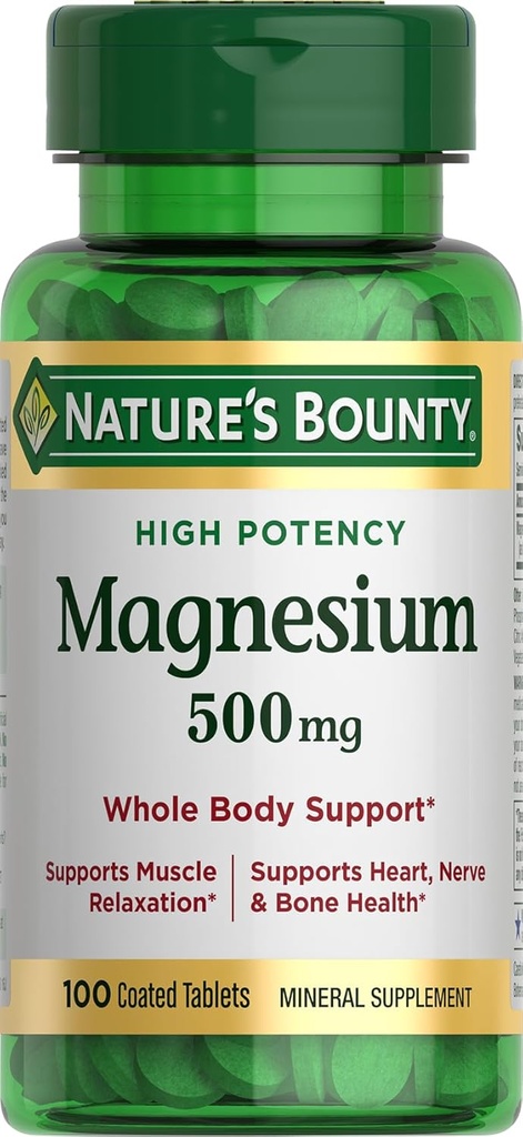 Nature's Bounty maşınları, Mineral əlavəsi, Qapı və Kas Sağlamlıq, 500 mq, örtük tabletlər, 100 Count