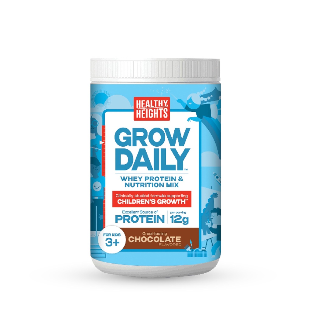 Healthy Heights Grow Daily Kids Protein Drink Mix (Chocolate) - High Protein Shake for Kids 3+, 10.6 oz