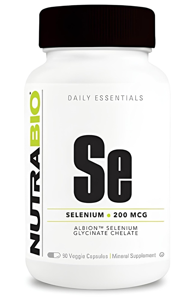 NutraBio Selenium Supplement, 200mcg - 90 Vegetable Capsules - Natural Antioxidant Support