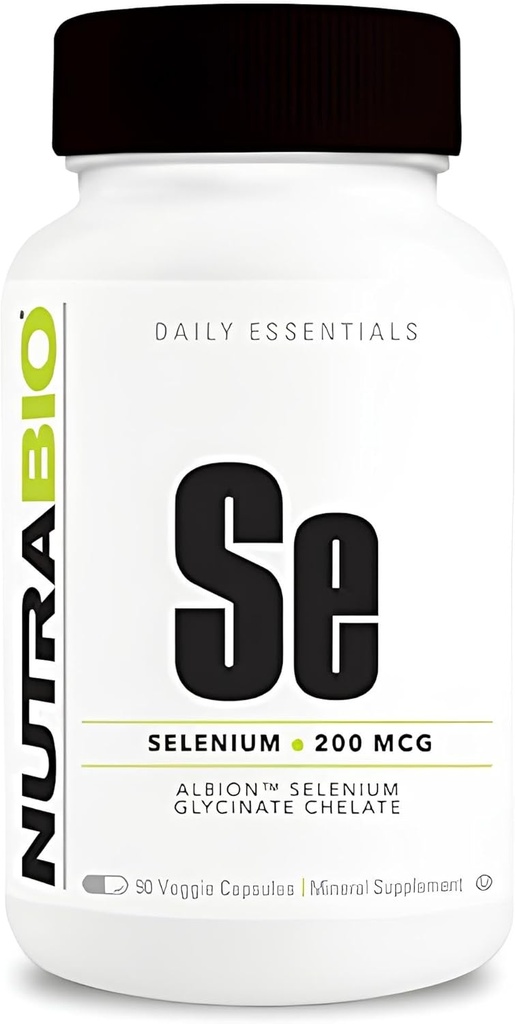 NutraBio selén Supplement, 200mcg - 90 Rastlinné kapsuly