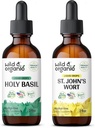 Wild " Organic Holy Basil Tincture 2 fl oz " St Johns Wort Tincture 2 fl