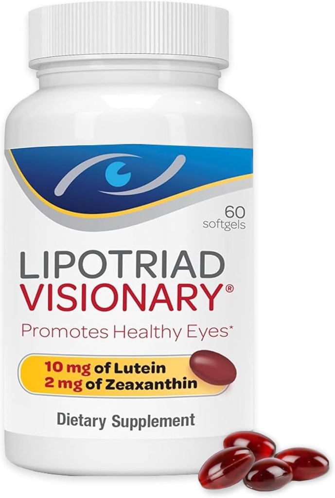 Lipotriad Visionary Eye Vitamins – 60 kapsler – Lutein og Zeaxanthin kosttilskudd med andre ARDS 2® ingredienser for å støtte øyehelse
