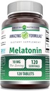 Amazing Formulas Melatonin 10 Mg Supplement | Tabletler | Non-GMO | Gluten-Free | Amerika'da Yapıldı (1 Pack | 120 Kont)