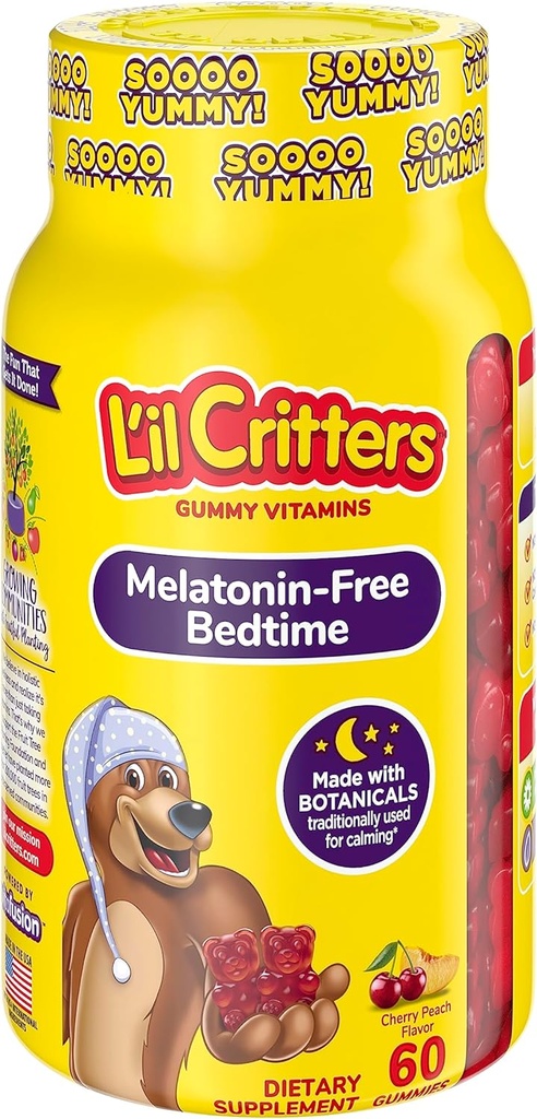 L’il Critters Melatonin-free Bedtime Diētiskais papildinājums bērniem, 60 Gumijas