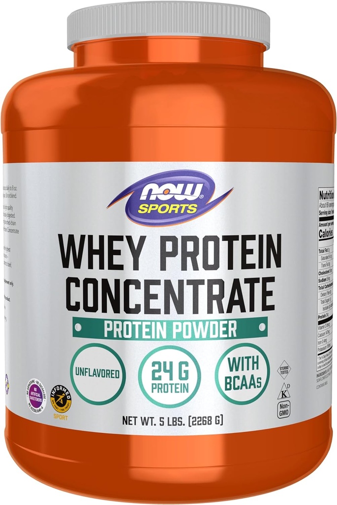 ACUM Alimente Sport Nutritie, Concentrat de proteine Whey, 24 G cu BCAA, pudra nearomatizata, 5-Pound
