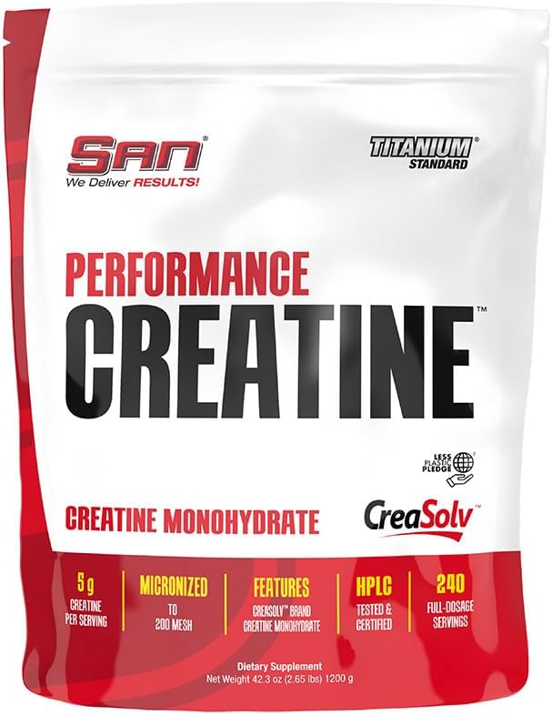 SAN 性能 Creatine 1200g – 支持肌肉生长和运动性能,240 服务