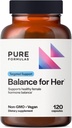 PureFormulas Balance para Ella - Saldo hormonal para Mujeres - DIM, Cohosh Negro, Calcio D-Glucarate, EGCg Green Tea Extract &quot; Chaste Tree Supplement for Mood Support &quot; Estrogen Metabolism -120 Capsules