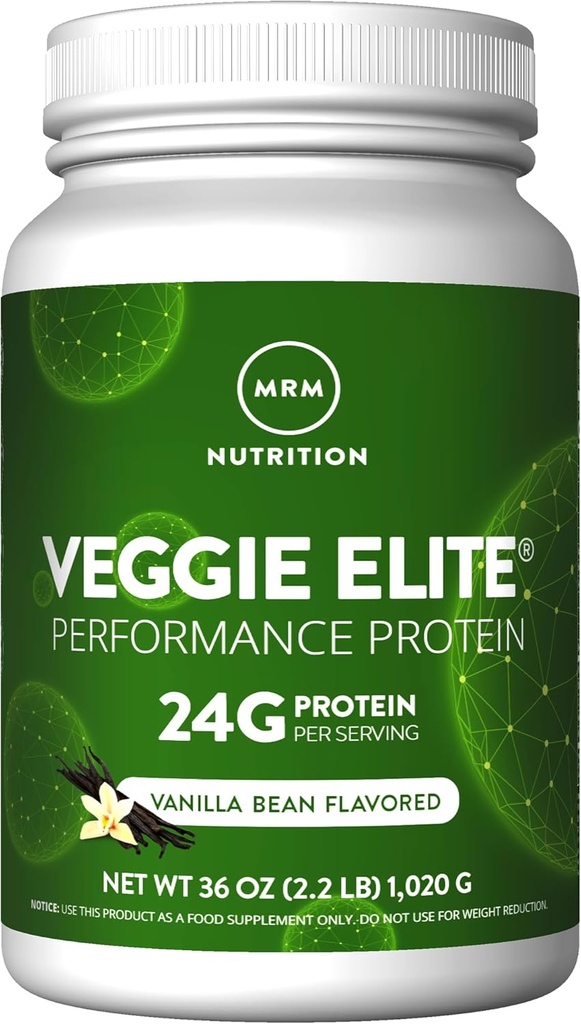 MRM Nutrition Veggie Elite Performance Protein ... Vanilla Bean Flavored...