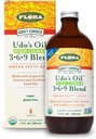 Flora - Udo's Choice High-Lignan 369 Omega Oil Blend, Udo's Oil Balanced 2:1:1 Ratio of Omega Fatty Acids, Made with Organic Flax, Sesame & Sunflower Seed Oils, 17-oz. Glasflaskan