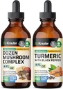 Tontura de Cogumelo de Dezena 4 Fl. Oz. & Tintura Turmérica 4 Fl. Oz.