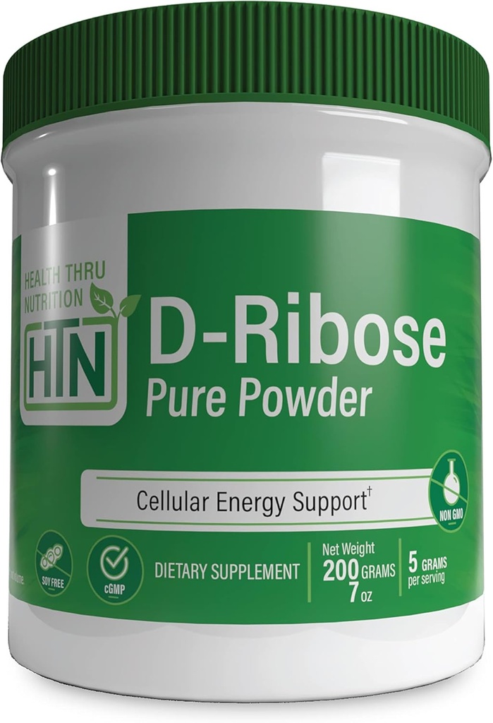 Sağlık Thru Beslenme D-Ribose Pure Toz 200 Grams | Cep Enerji Desteği | Non-GMO Ribose Diyeter Supplement (200g 7 oz)