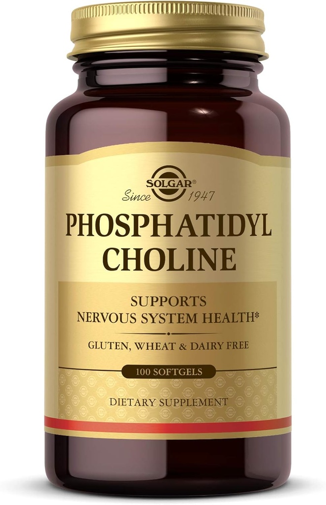 Solgar Phosphatylcholine, 100 Softgels - nâng cao chức năng Cognitive Trích dẫn từ Lecithin - ngăn chặn Choline cho Acetylcholine - Gluten Free, Dairy Free - 50 Phục vụ